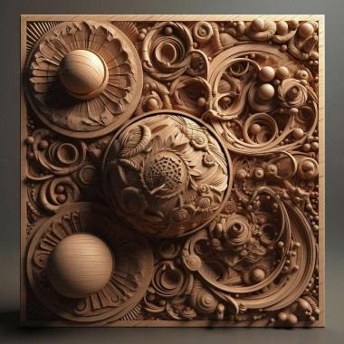 Patterns and decorations stl particle 4 3d model